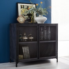 Small Sideboard - Metalica Iron - L40 x W90 x H80 cm Black