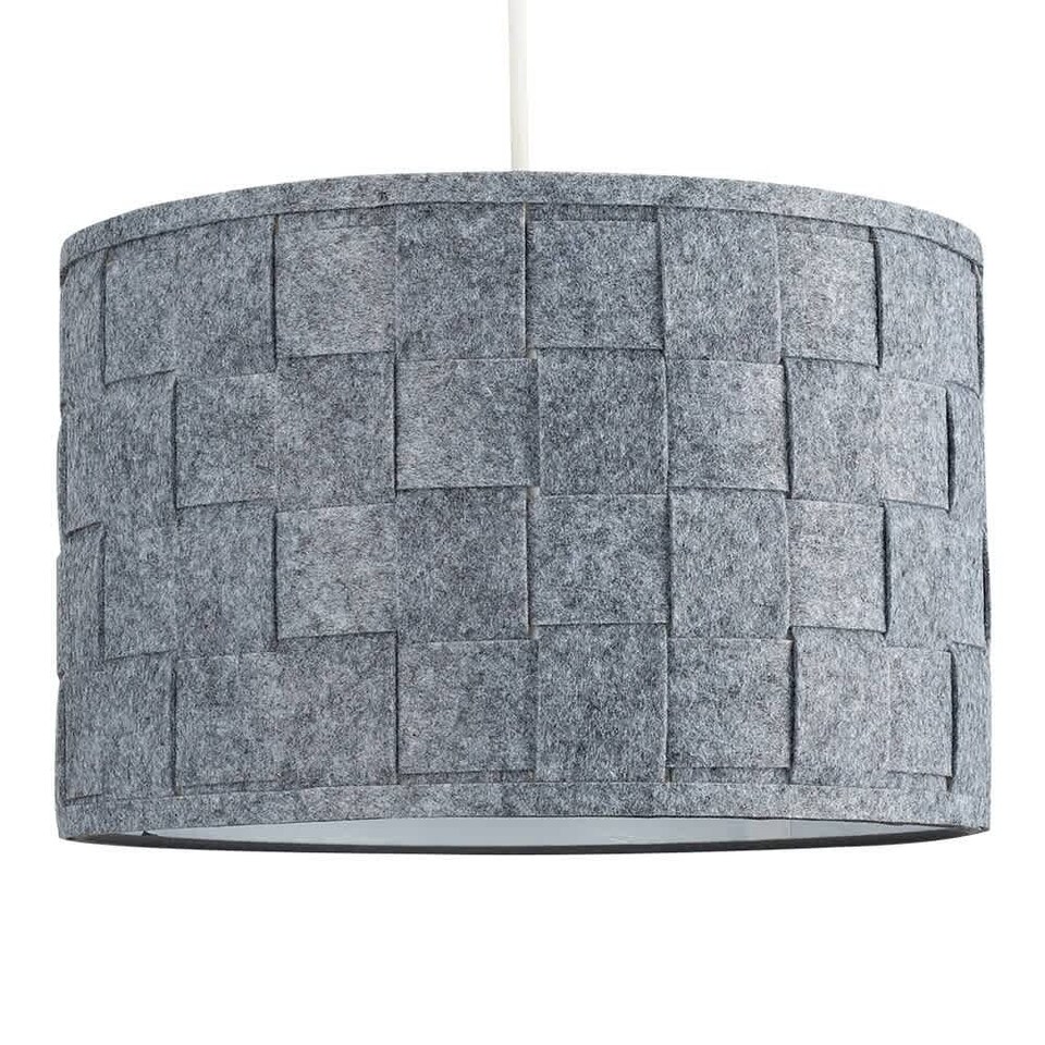 image 1 of ValueLights Monza Grey Ceiling Pendant Shade & Bulb