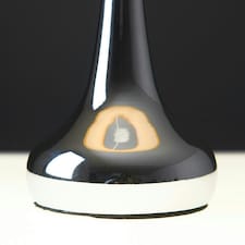 ValueLights Teardrop Pair of Chrome Touch Table Lamps with Mustard Shade Yellow