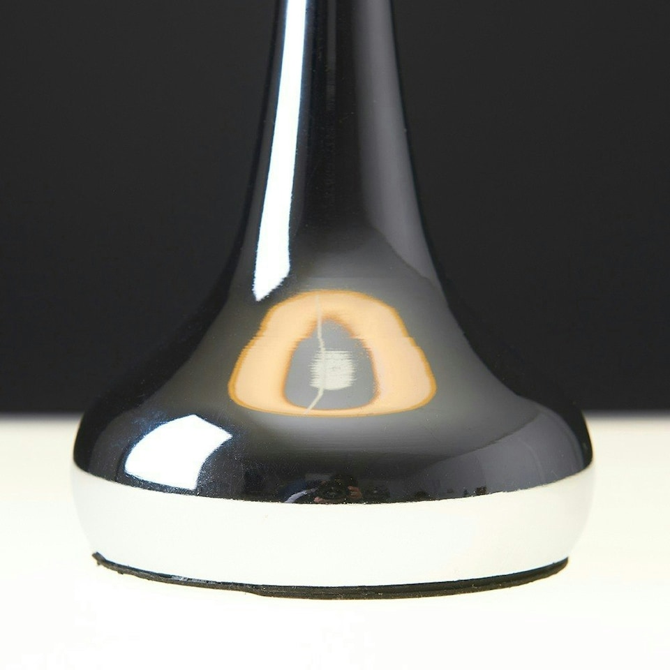 image 1 of ValueLights Teardrop Pair of Chrome Touch Table Lamps with Mustard Shade Yellow