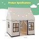 image 2 of COSTWAY Kids Play Tent Indoor Kids Playhouse with Star Lights Beige