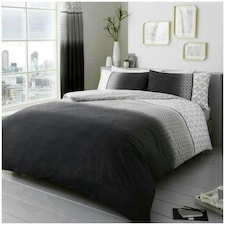 VELVETIO Urban Ombre Duvet Cover Set Reversible Polycotton Easy Care Beddings Grey | Super King
