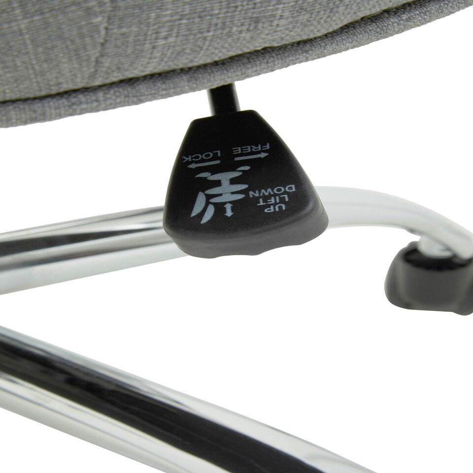 image 1 of Interiors by Premier Grey Fabric and Chrome Base Home Office Chair Grey