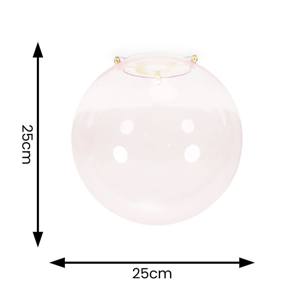 image 1 of ValueLights Frenchie Pink Tinted Glass Globe Gold Easy Fit Shade and Bulb