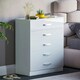 image 2 of Vida Designs Hulio 5 Drawer Chest of Drawers High Gloss Bedroom Storage, White