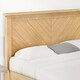 image 4 of 6ft Super King Real Oak Wood Bed Frame.Chevron Solid Panel Wooden Bed Frame Bedstead