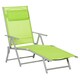 image 1 of Outsunny Sling Patio Reclining Chaise Lounge Garden Furniture Green
