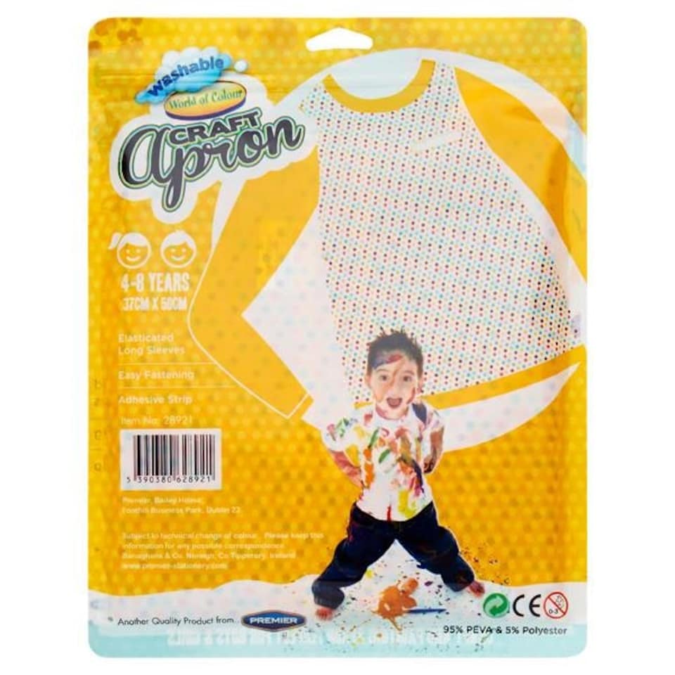 image 1 of Washable 37x50cm Craft And Painting Apron For 4-8 Years by World of Colour