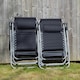 image 10 of Pair of Multi Position Garden Gravity Relaxer Chair / Sun Lounger - BLACK/SILVER