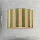 image 7 of Chic Natural Brown Bamboo Lamp Shade with Garden Olive Green Stripes