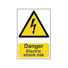 Scan Danger Electric Shock Risk - Pvc Sign 200 X 300mm - Multi Colour - 200 x 300mm