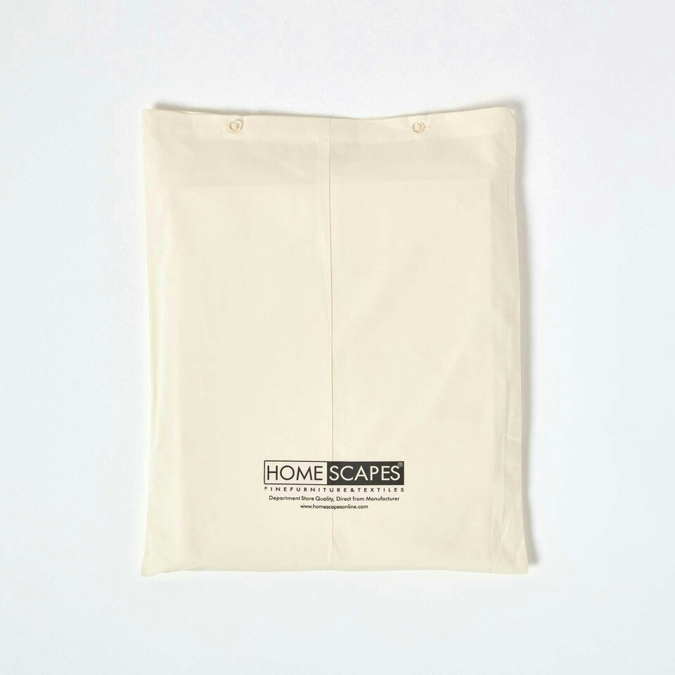 image 1 of Homescapes Cream Egyptian Cotton Fitted Sheet 200 TC, Single Cream | Single