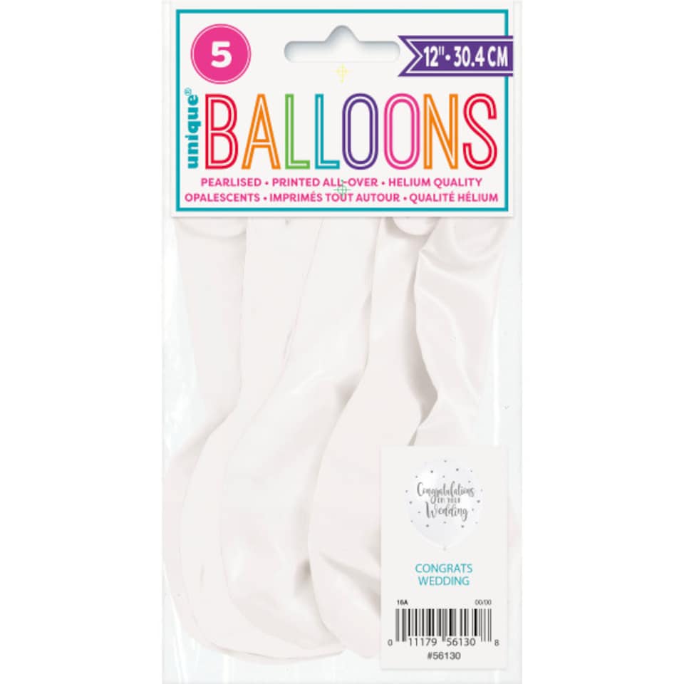 image 1 of Congratulations on your Wedding Biodegradable Latex Balloons 30cm / 12 in - Pack of 5