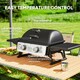 image 7 of Outsunny Portable Tabletop Gas Barbecue Grill with Thermometer, Black