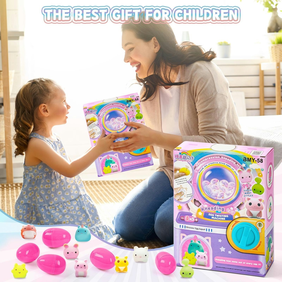 image 1 of Surprise Egg Vending Machine for Kids – Surprise Egg Kneading Toy Blind Box Game with Toys Inside