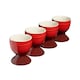 image 2 of Cooks Professional 4 Piece Egg Cup Set - Dishwasher Safe Stoneware | Red | Red | 4