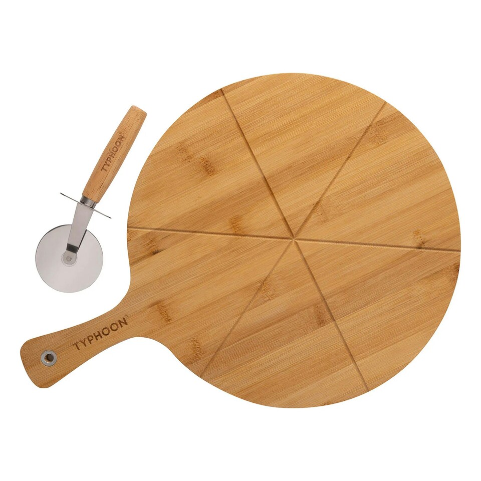 image 1 of Typhoon World Foods Pizza Board & Cutter Set