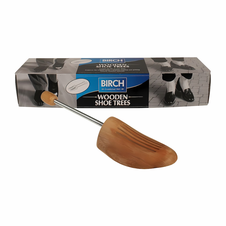 BIRCH Ladies Wooden Spring Shoe Tree - Prevent Creasing & Odours | Brown