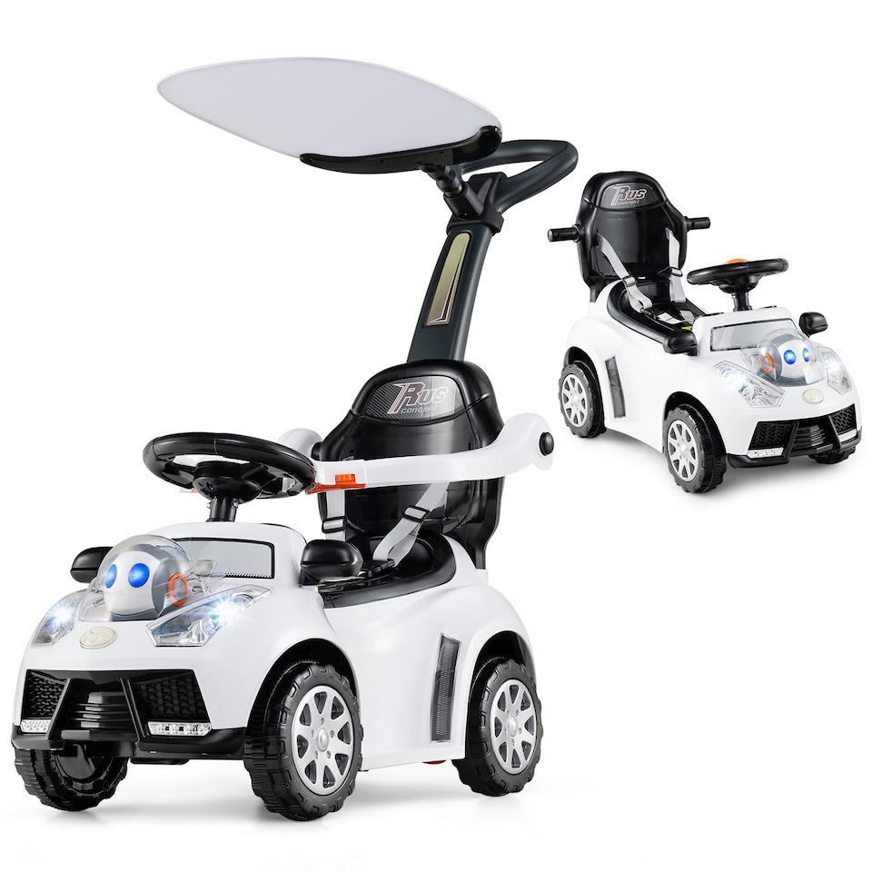 image 1 of COSTWAY 3 in 1 Push Car Toddler Stroller Walking Car White