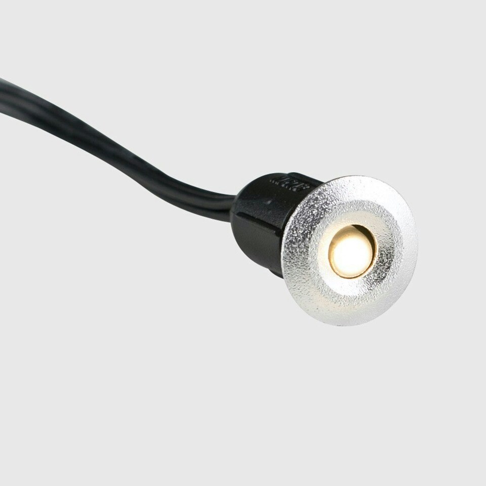 image 1 of ValueLights Decking Lights 10 Pack Silver Outdoor Decking Light Extension Warm White 15mm