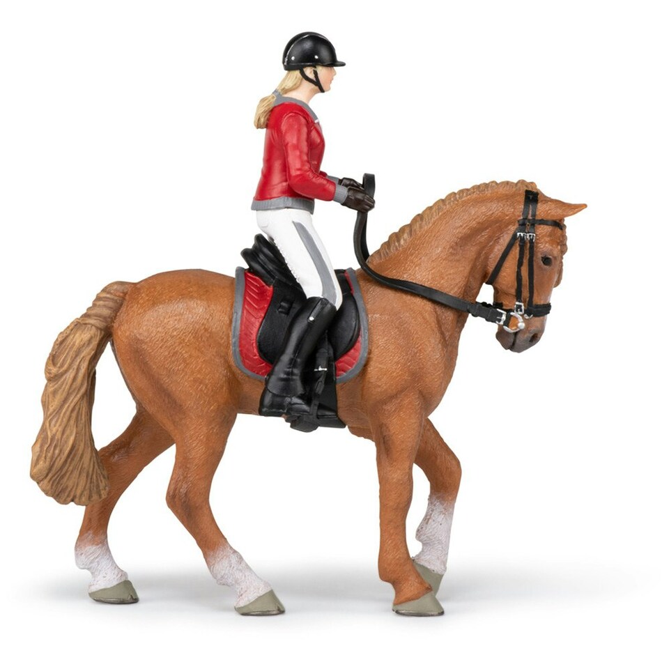 image 1 of PAPO Horses and Ponies Walking Horse and Horsewoman Toy Figure
