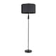 image 1 of ValueLights Marissa Charcoal Grey Shade with Black Stacked Ball Floor Lamp and Bulb