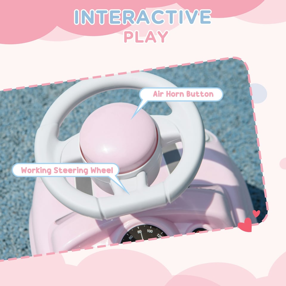 image 1 of AIYAPLAY Ride On Car Foot To Floor Sliding Car w/ Air Horn - Pink