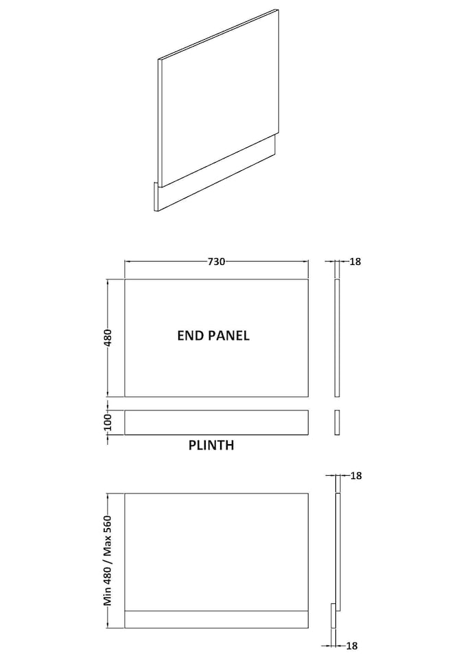 image 1 of Balterley Bath MFC End Panel & Plinth