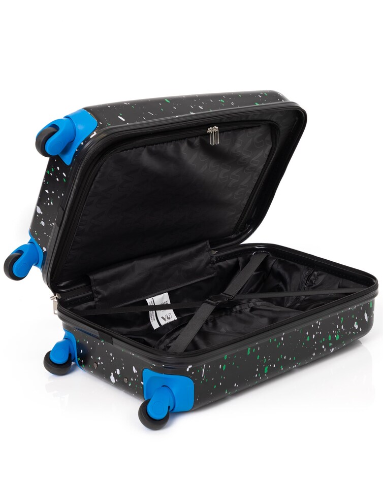 image 1 of Sonic The Hedgehog Kids Suitcase | Black Small Cabin Bag For Boys & Girls | Carry On Trolley with Extendable Handle | Paint Splatter Gaming Fun | Game Movie Travel Accessory for Children & Teens