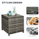 image 6 of Outsunny Side Table Furniture Tempered Glass Garden Patio Wicker Mixed Grey