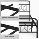 image 6 of Yaheetech 4ft6 Double Vintage Metal Bed Frame with Diamond Pattern Headboard Black