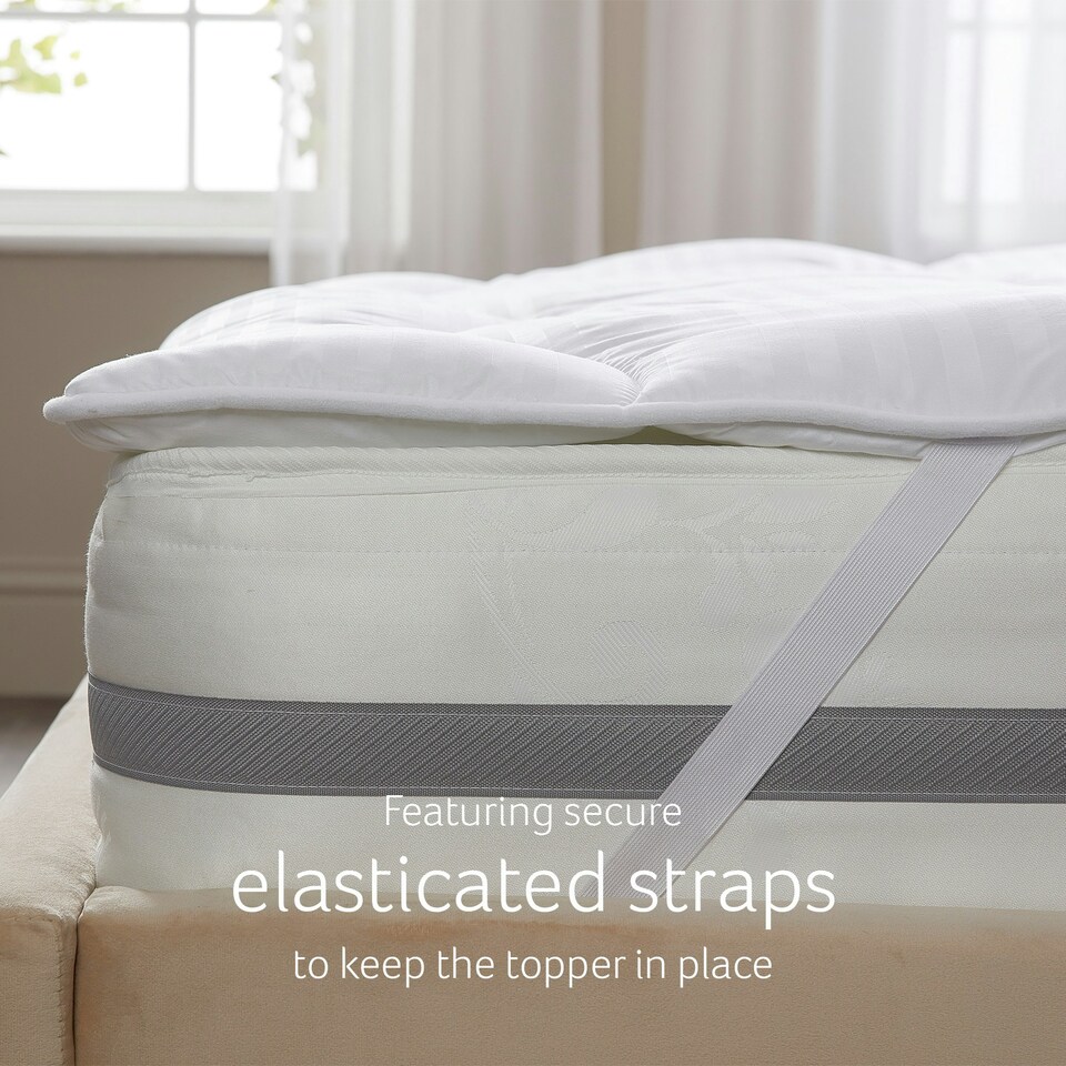 image 1 of Snuggledown Luxurious Hotel Temperature Control Mattress Topper, Medium Support, Single White | Single