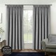 image 1 of Oxford Grey Velvet Curtains 66 x 90 inch (168 x 229 cm) 100% Blackout Pencil Pleat Thermal Noise Reducing Curtains for Bedroom and Living Room