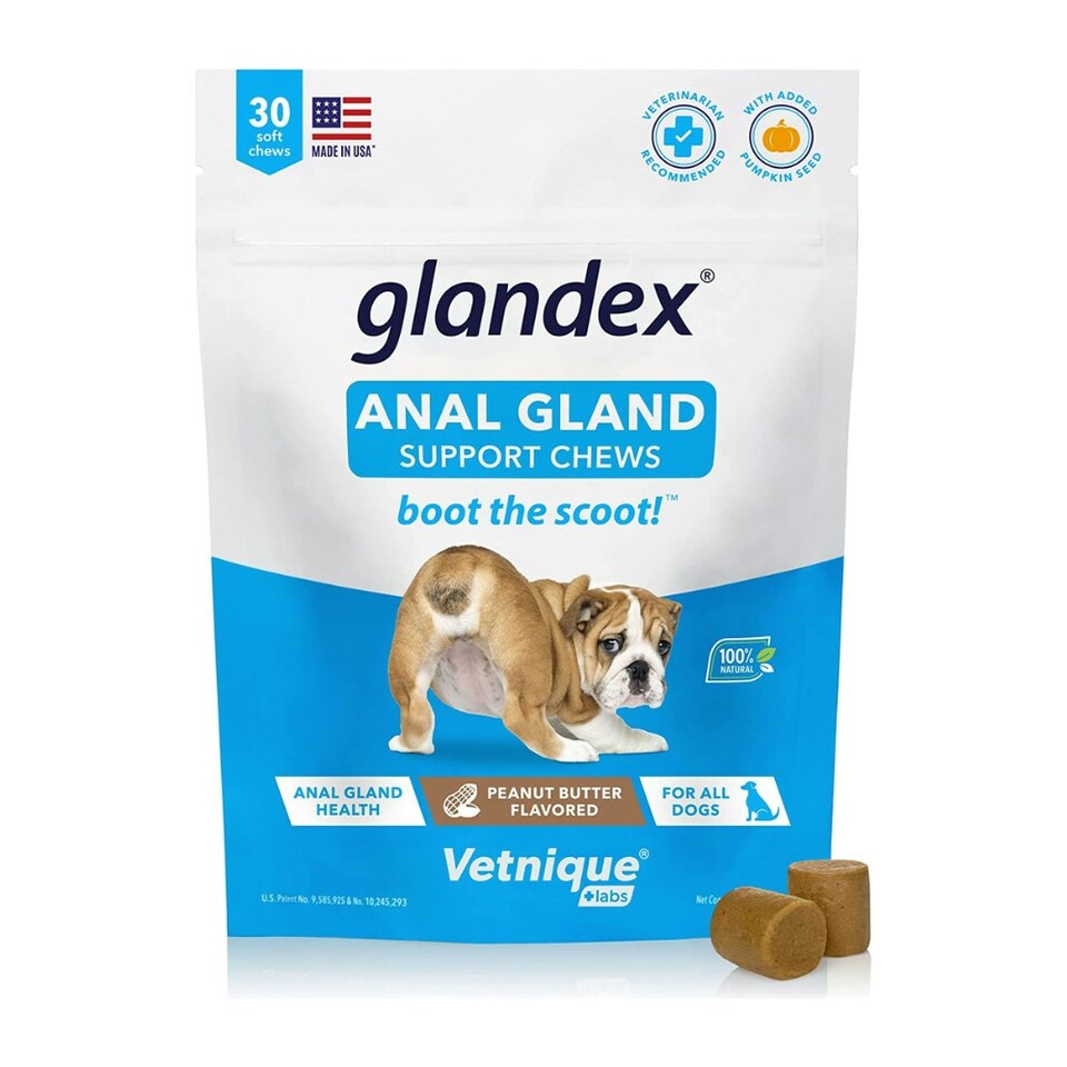 image 1 of Glandex Soft Peanut Butter Chews For Anal Gland Problems In Cats & Dogs - 30 Pack