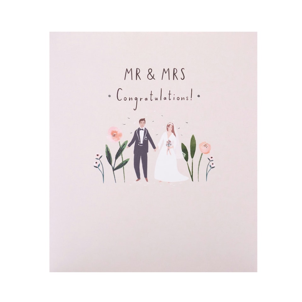 image 1 of Wedding Card - Mr And Mrs Illustration