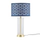 image 1 of Aura - Satin Brass Table Lamp with Navy Blue Cut Out Shade | Gold | Blue | Large | 1