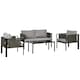 image 1 of Outsunny 4 Piece Garden Sofa Set w/ Tempered Glass Coffee Table