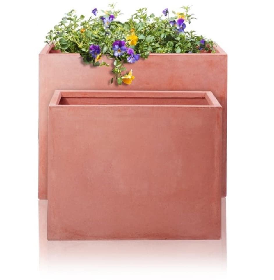 image 1 of Primrose Terracotta Fibrecotta Tall Trough Planter 76cm