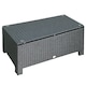 image 1 of Outsunny Garden Rattan Side Table, Wicker Coffee Desk, Glass Top, Black