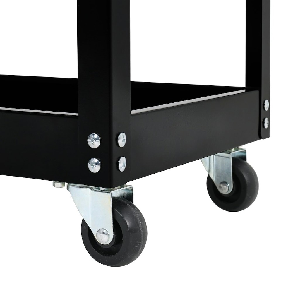 image 1 of Living and Home 3-Tier Rolling Tool Cart Storage Organizer - Black