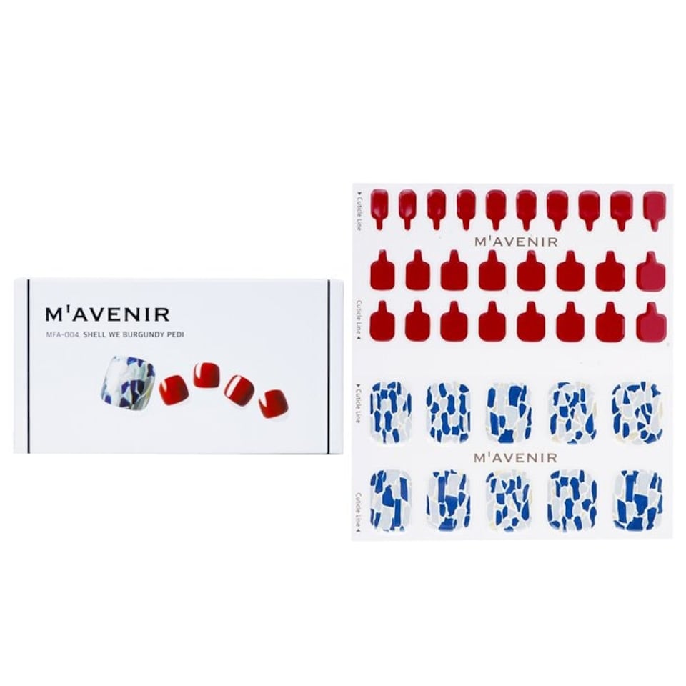 image 1 of Nail Sticker (patterned) - # Shell We Burgundy Pedi - 36pcs Multi
