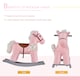 image 4 of HOMCOM Kids Plush Ride-On Rocking Horse Toy Rocker with Plush Toy Realistic Sounds for Child 18-36 Months Pink