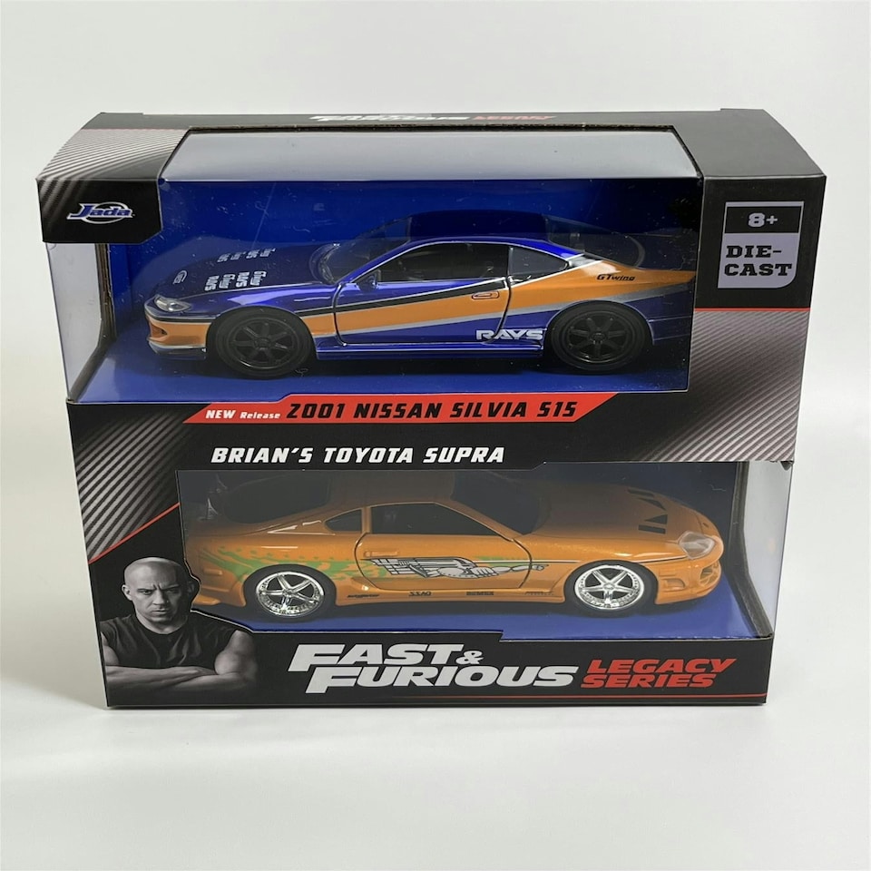 image 1 of Fast and Furious Twin Set 2001 Nissan Silvia S15 and Brians Toyota Supra 1:32 Jada 253202017