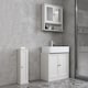 image 3 of Under Sink Full Pedestal Basin Cabinet Cupboard Bathroom Storage Unit | White | 1