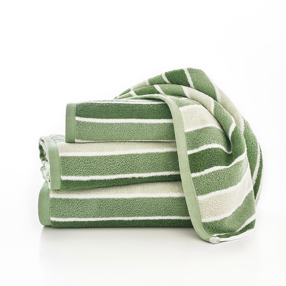 image 1 of Madison Soft BCI Cotton Towels – 100% Cotton, 550 GSM, Highly Absorbent, Yarn-Dyed Striped Design | Pink | White | Bath towel