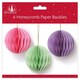 image 2 of Pack of 6 Bright Round Honeycomb Paper Christmas Baubles Decorations
