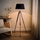 image 3 of ValueLights Clipper Light Wood Floor Lamp Black Taper Shade and Bulb