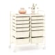 image 2 of COSTWAY 12 Drawer Rolling Storage Cart Office Utility Cart White
