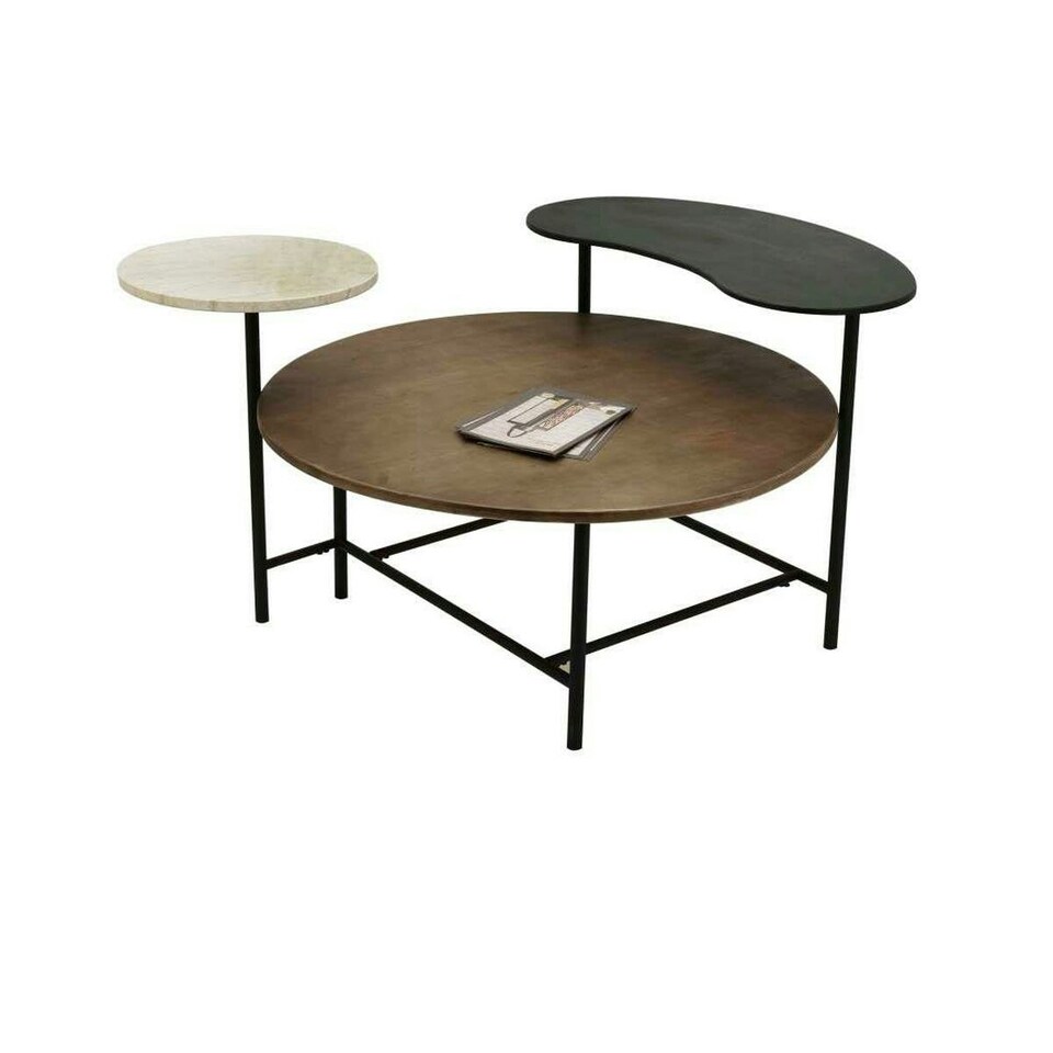 Centre Table DKD Home Decor 118 x 90 x 61 cm Metal Aluminium MDF Wood N/A