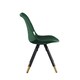 image 3 of Set of 2 Sofia Ergonomic Modern Dining Chairs Upholstered in Velvet, Metal Legs with Gold End Tips Green